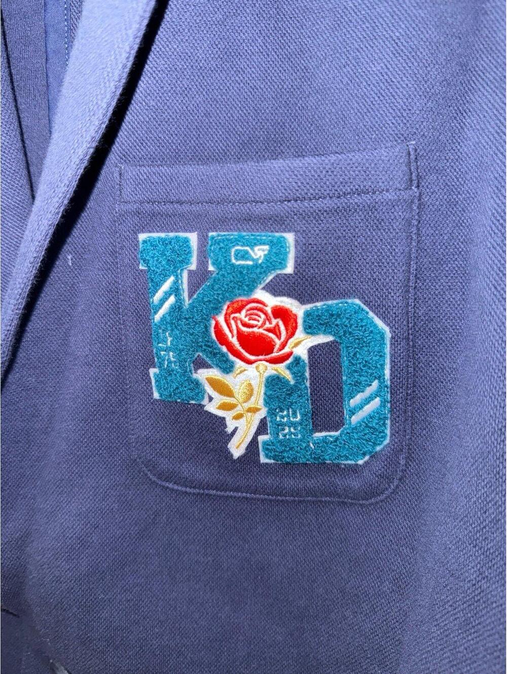 Vineyard Vines Knit Blazer Mens M Navy Kentucky Derby Rose Patch Stretch - Picture 3 of 5
